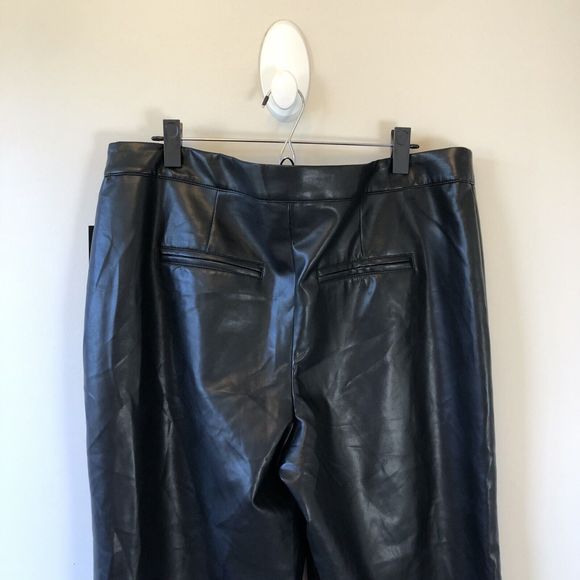 Bagatelle Wide Leg High Waisted Cropped Faux Leather Trouser Black XL NWT’s - Picture 10 of 13